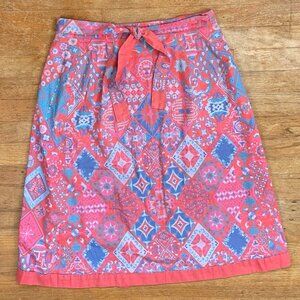 Vintage Skirt Reversible Plain & Print Two Side Wrap Hand Tailored 1970s Size XS